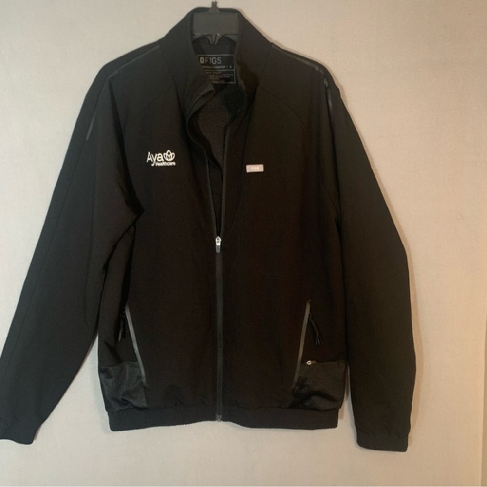 Figs Unisex Black Full-Zip Sydney Scrub Jacket Size Small